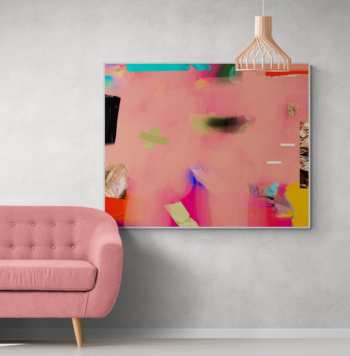 Abstract Art Print Pink Coral Abstract Painting Wall Art Modern Wall Decor Large Art - Image 5