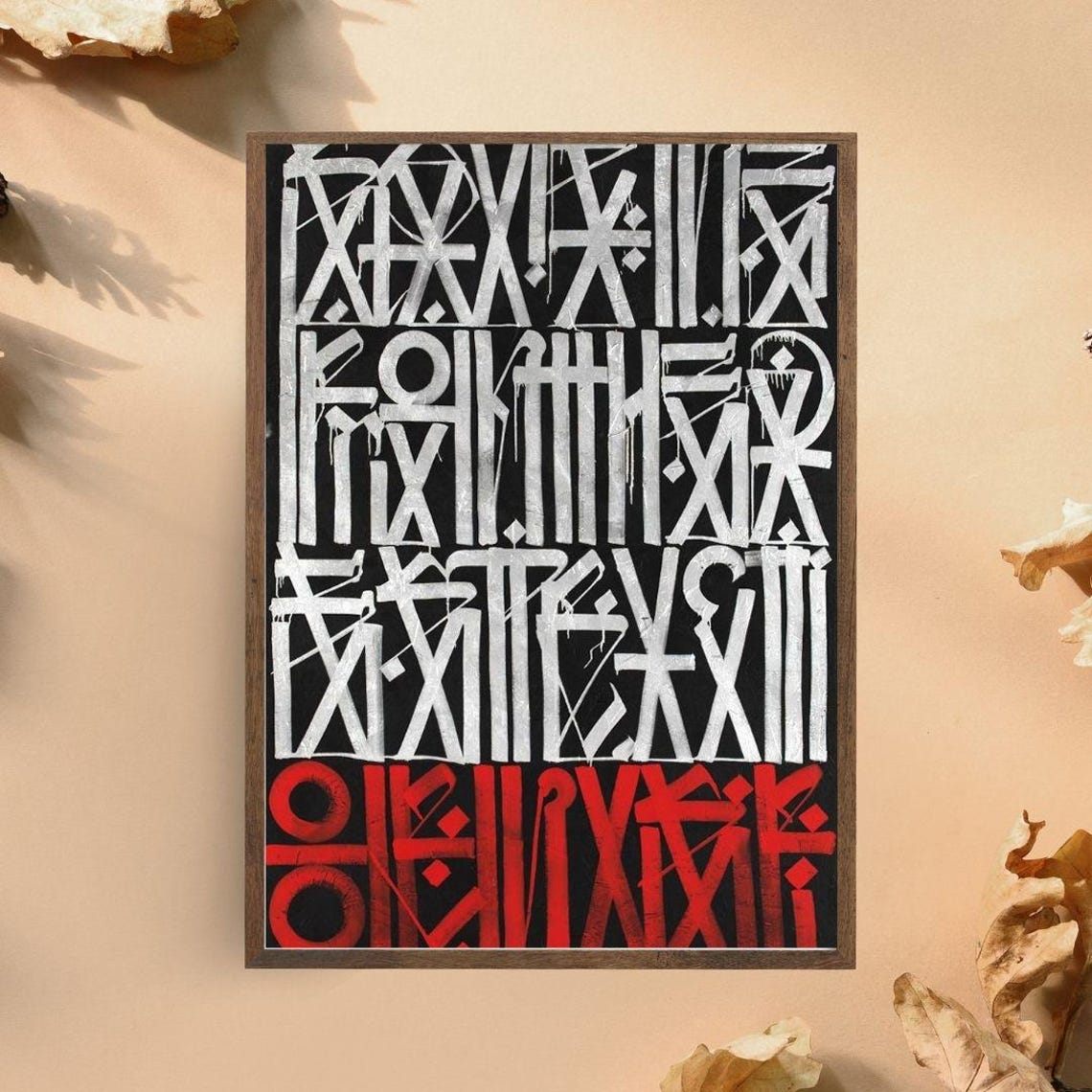 Black White And Red Graffiti Calligraphy Urban Typography Poster