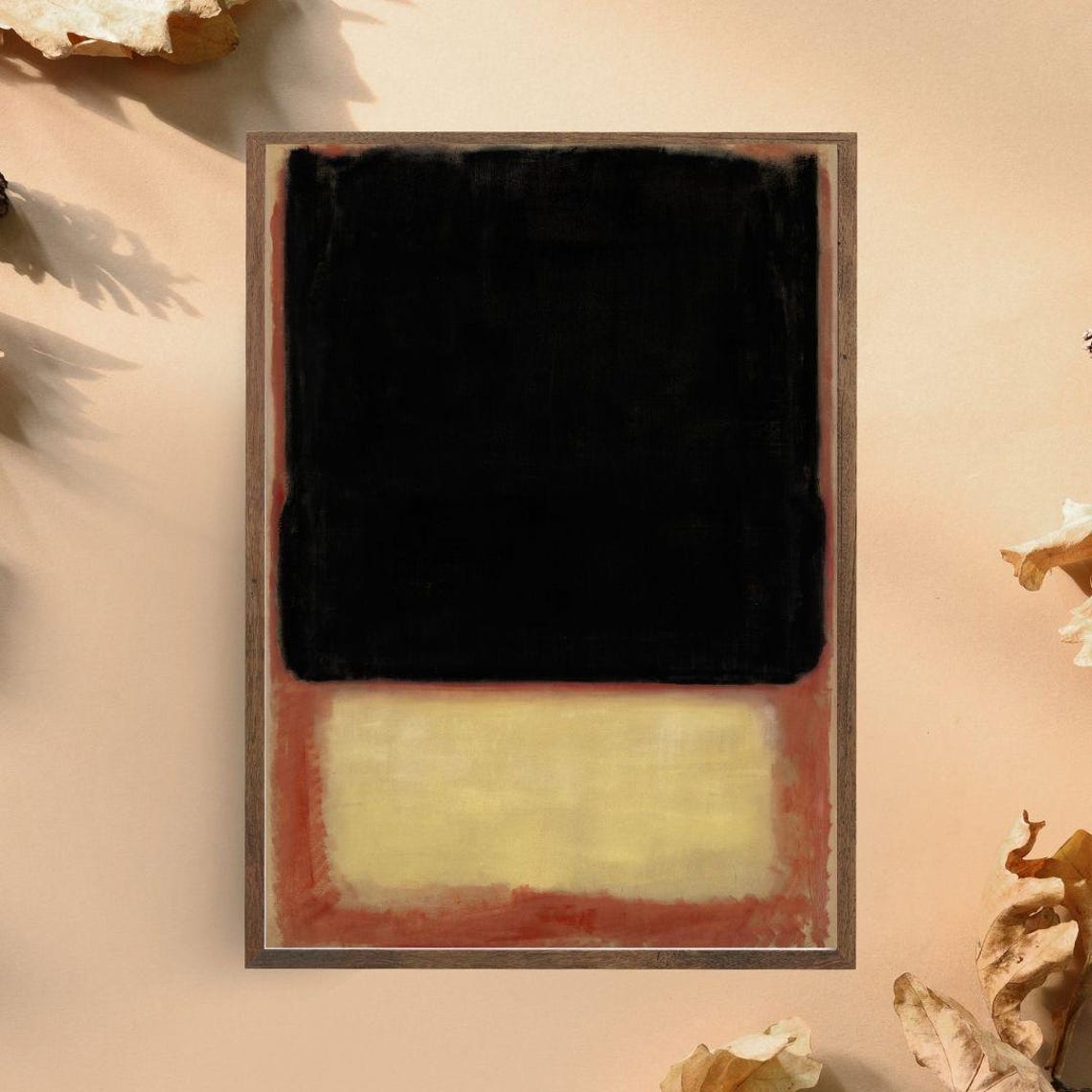 Black Yellow Abstract Color Block Minimalist Rothko Inspired Art Print - Image 3