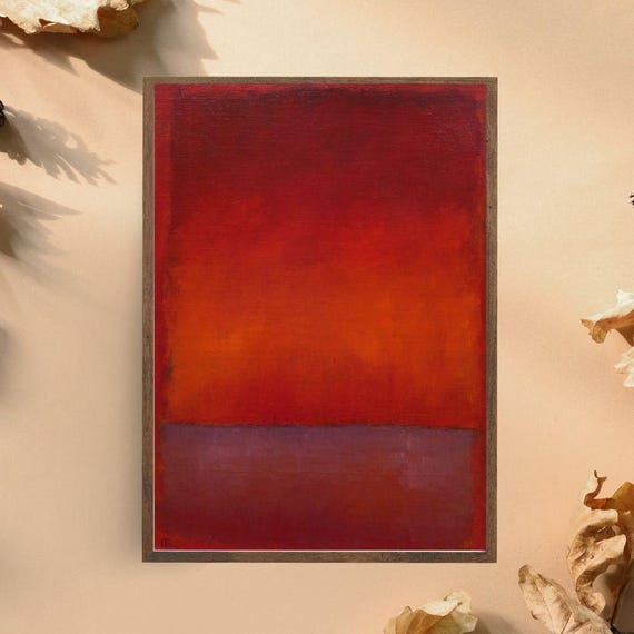 Mark Rothko Inspired Abstract Red Color Block Art Print Bold Minimalist Wall Art Modern Contemporary Painting Vibrant Red And Orange Decor