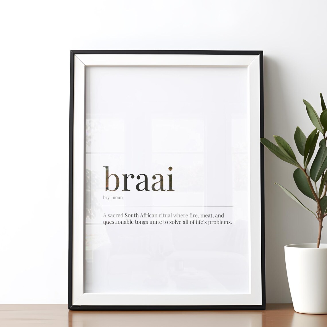 Braai Funny Definition South African BBQ Dictionary Art Poster