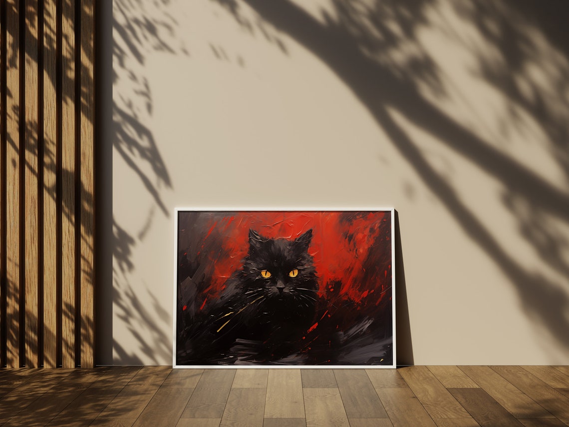 Abstract Cat Vintage Gothic Cat Lover Gift - Image 2