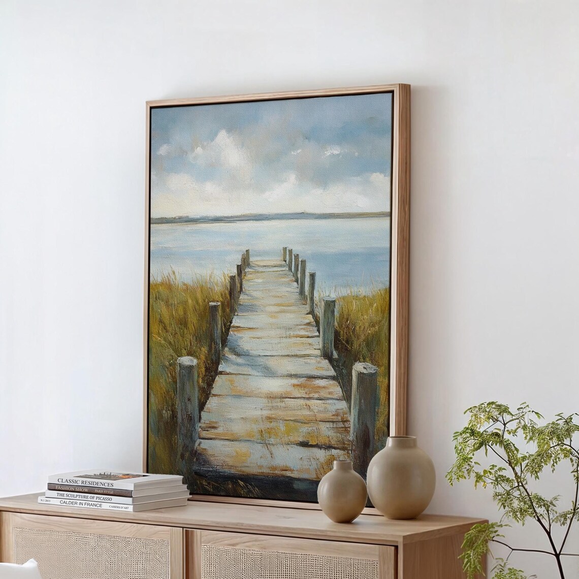 Tranquil Boardwalk Over Calm Waters A Serene Escape Into Natures Beauty Under A Peaceful Sky