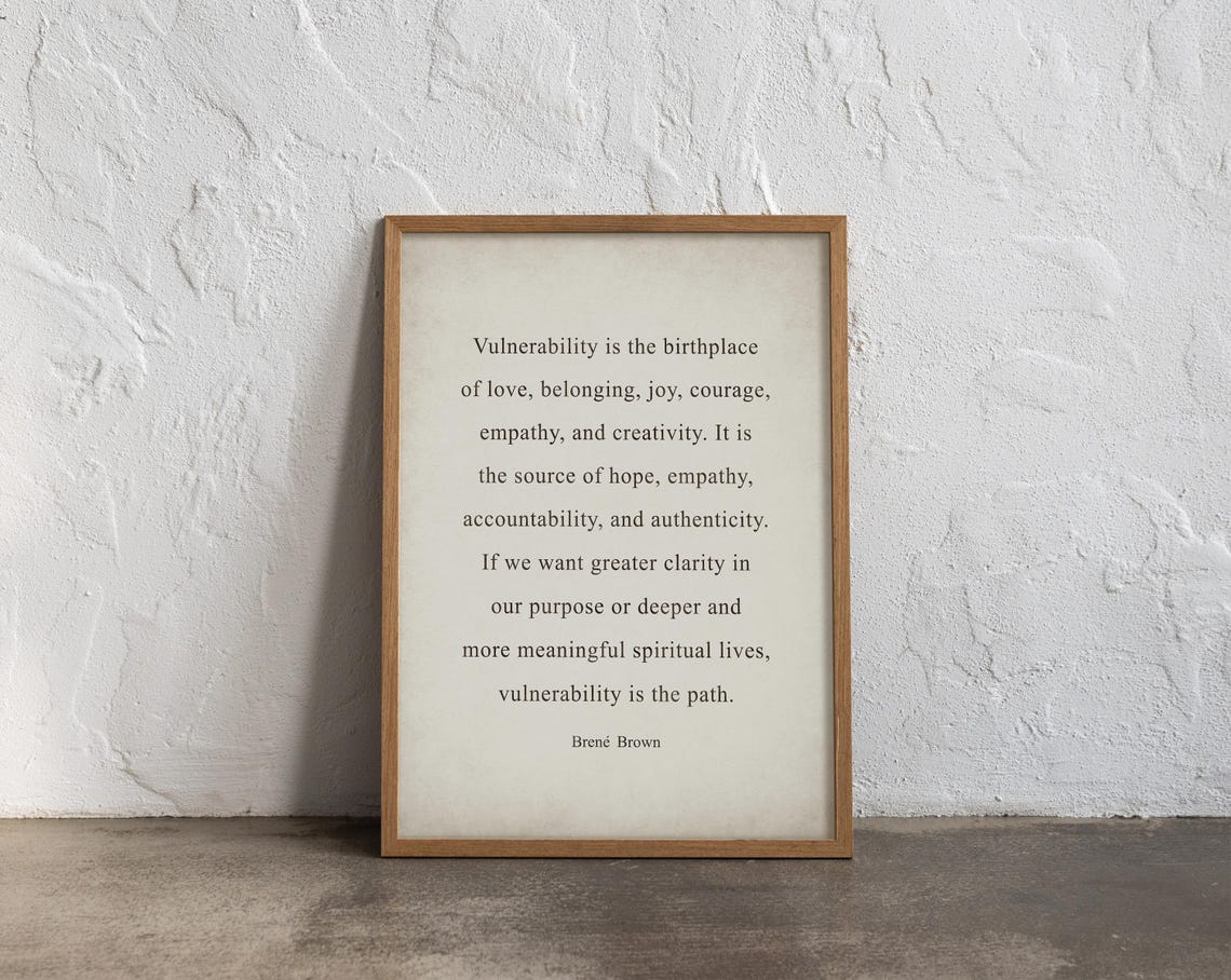 Brene Brown Vulnerability Birthplace Love Joy Vintage Quote Poster - Image 2