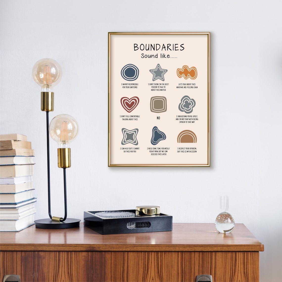Boundaries Sound Like Healthy Boundaries Phrases Therapy Office Poster - Image 2
