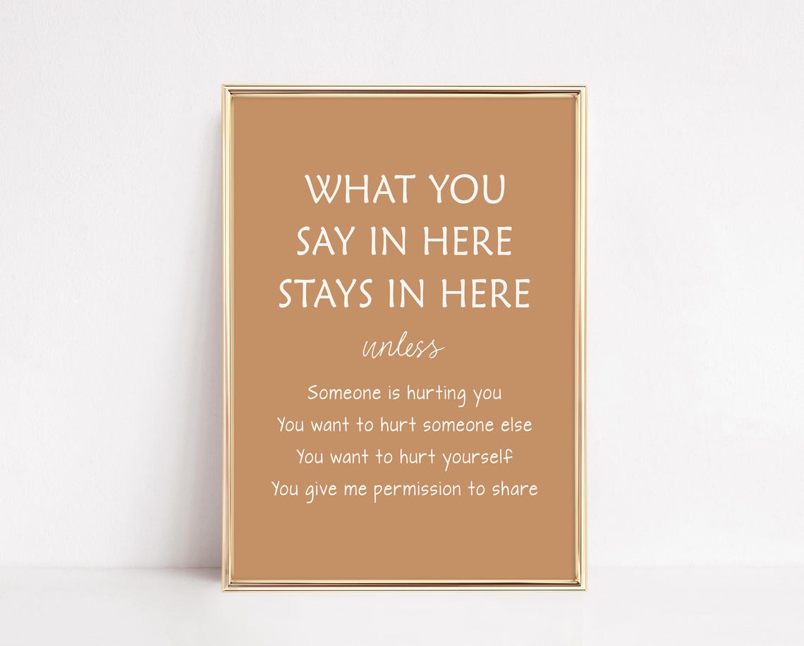 What You Say In Here Stays In Here Confidentiality Sign Poster