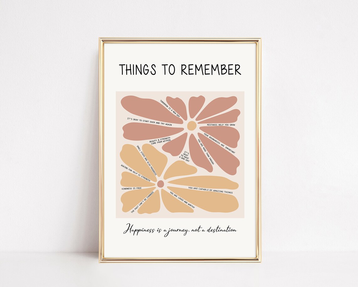 Things To Remember Mental Health Art Print