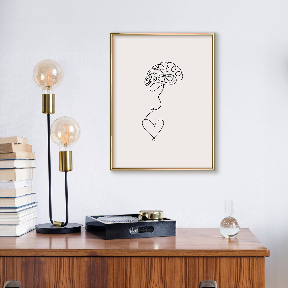 Brain And Heart Poster, Mental Health Office Art - Image 2