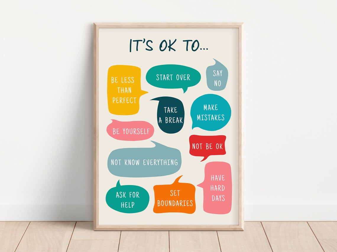 Its Ok To Not Be Ok Mental Health Poster - Image 3