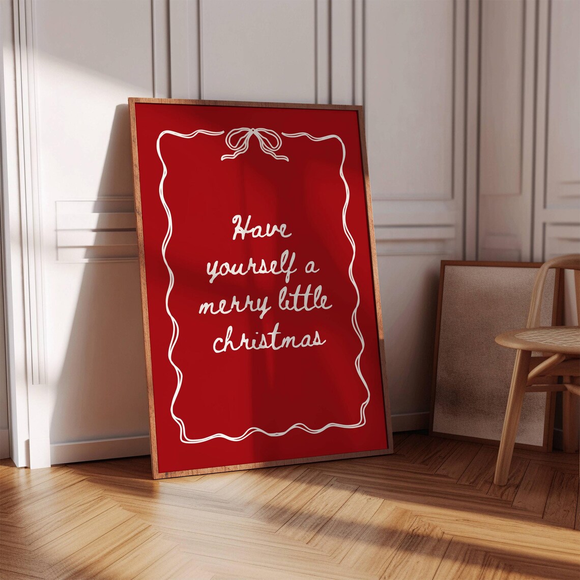 Have Yourself A Merry Little Christmas Red Script Holiday Poster - Image 4