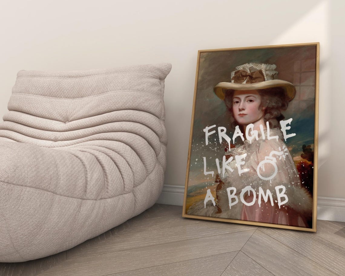 Fragile Like A Bomb Graffiti Altered Classic Hat Portrait Poster - Image 6