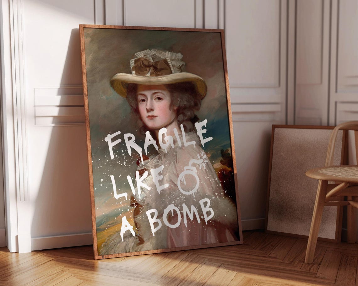 Fragile Like A Bomb Graffiti Altered Classic Hat Portrait Poster - Image 8
