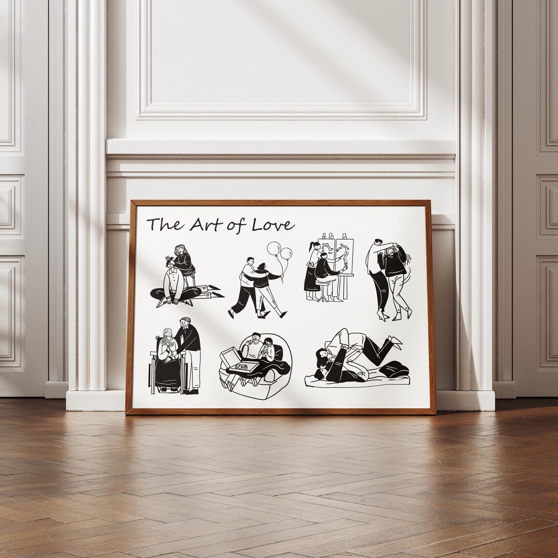 The Art Of Love Couples Everyday Moments Line Drawing Poster - Image 5