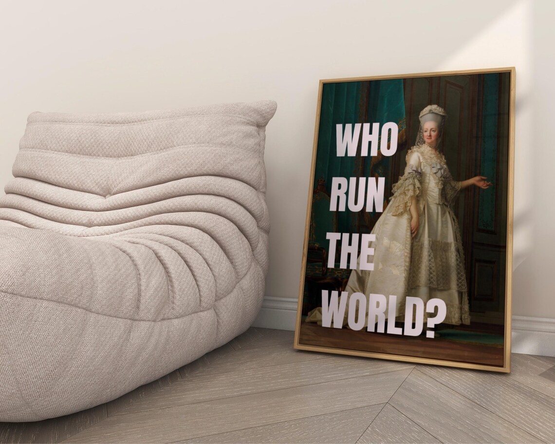 Who Run The World Marie Antoinette Portrait Feminist Quote Poster - Image 7