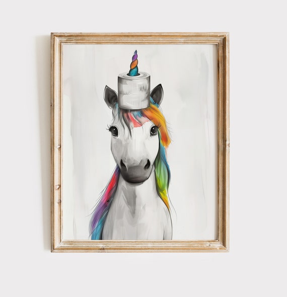 Unicorn Watercolor Art Print, Fairytale Decor