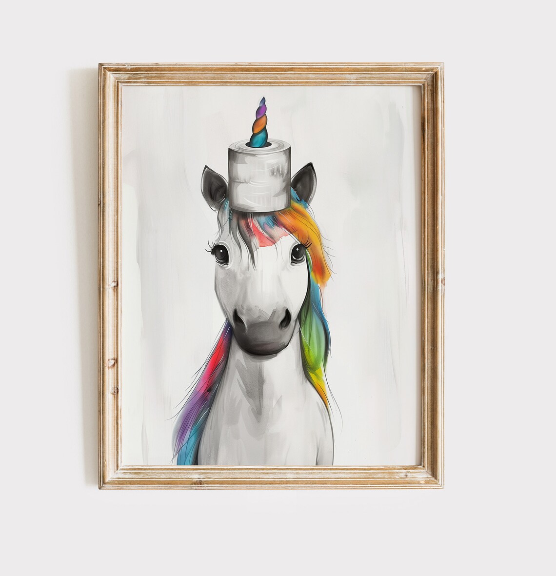 Unicorn Watercolor Art Print, Fairytale Decor