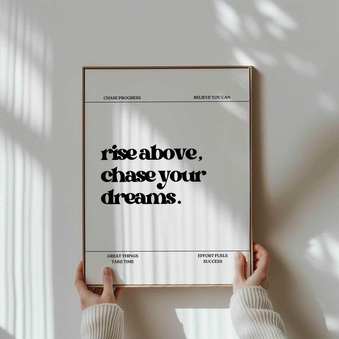 Rise Above Chase Your Dreams Bold Retro Typography Quote Poster - Image 3