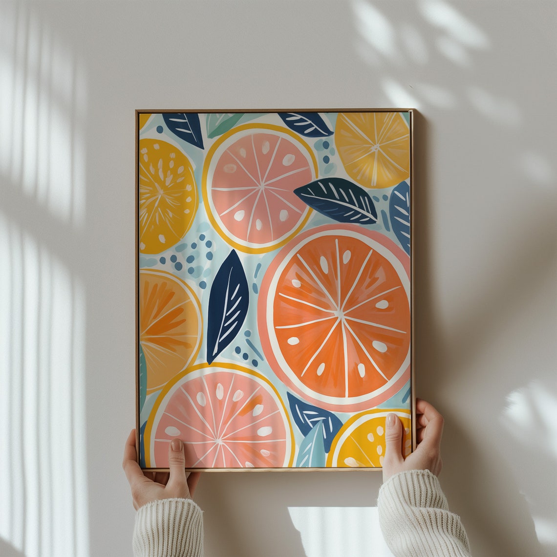 Colorful Citrus Slice Pattern Orange Fruit Market Art Poster - Image 3