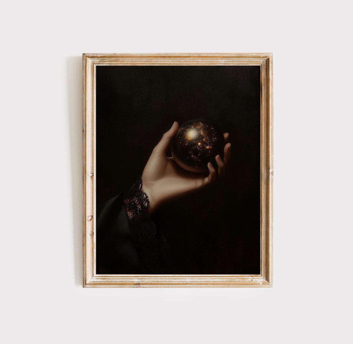 Dark Gothic Hand Holding Crystal Ball Witchy Occult Dark Academia Poster