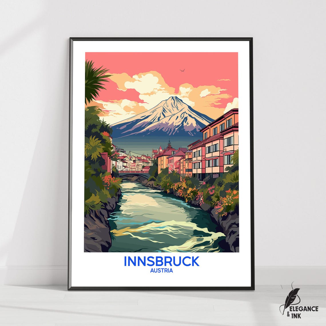 Innsbruck Posterinnsbruck Travel Printinnsbruck Wall Artinnsbruck Decorinnsbruck City Artgift Ideahousewarming Gift