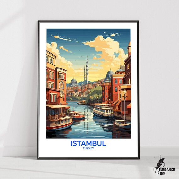 Istambul Posteristambul Travel Printistambul Wall Artistambul Decorillustrationwall Art Gift Ideawedding Anniversary