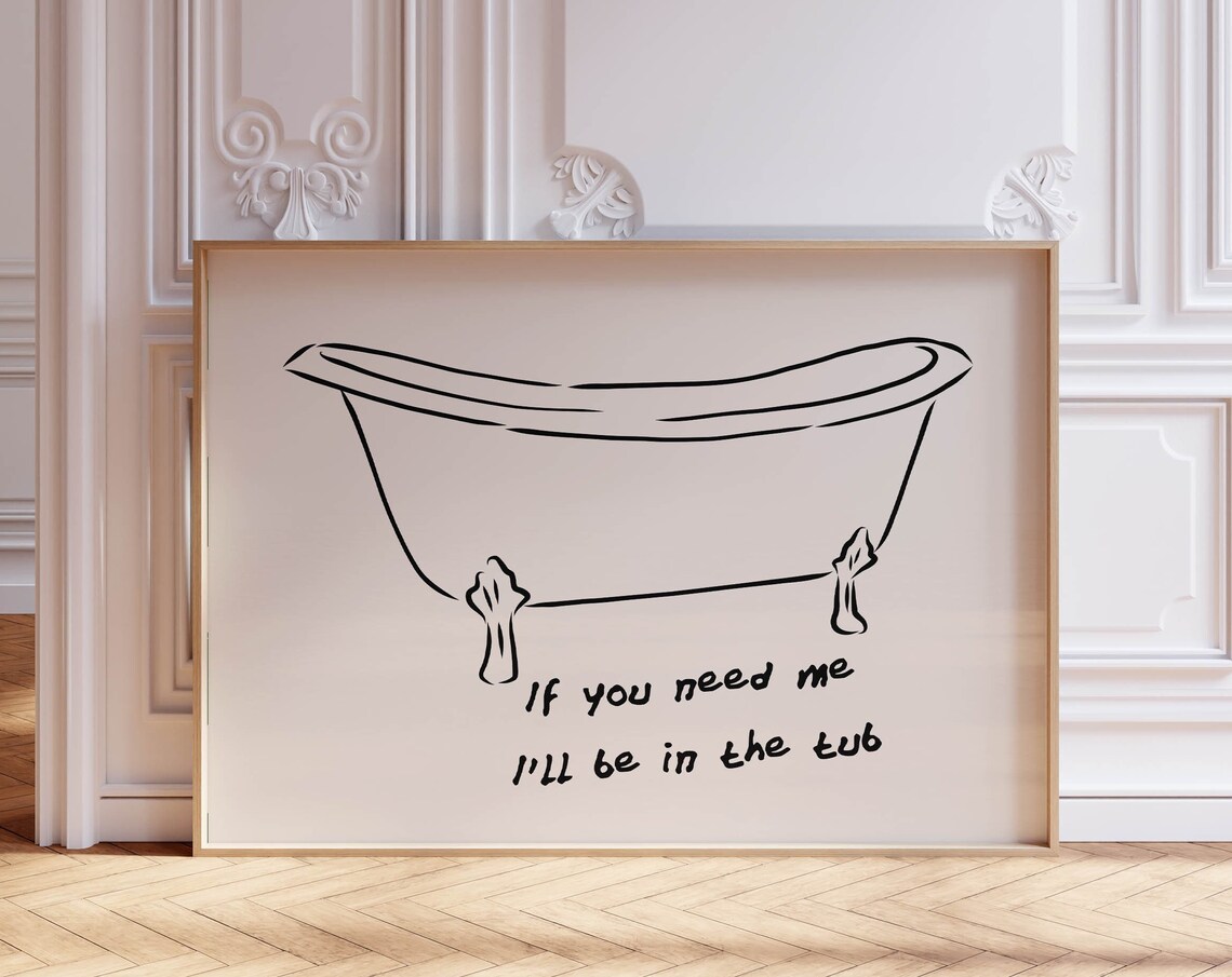 Bath Wall Art Funny Bathroom Quote, Retro Poster