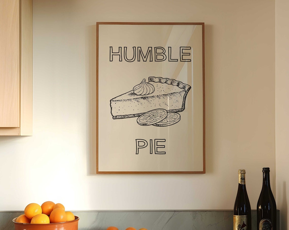 Humble Pie Vintage Lemon Slice Whipped Cream Outline Text Poster - Image 4