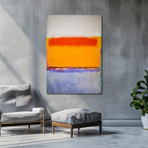 Mark Rothko Vivid Orange Yellow Blue Abstract Art