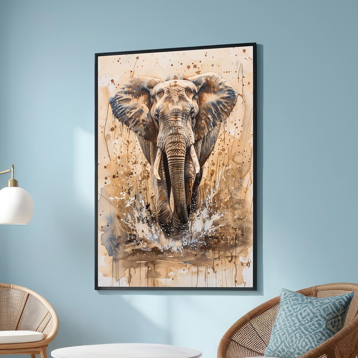 Majestic Elephant Art Print, Watercolor Wildlife Decor - Image 6