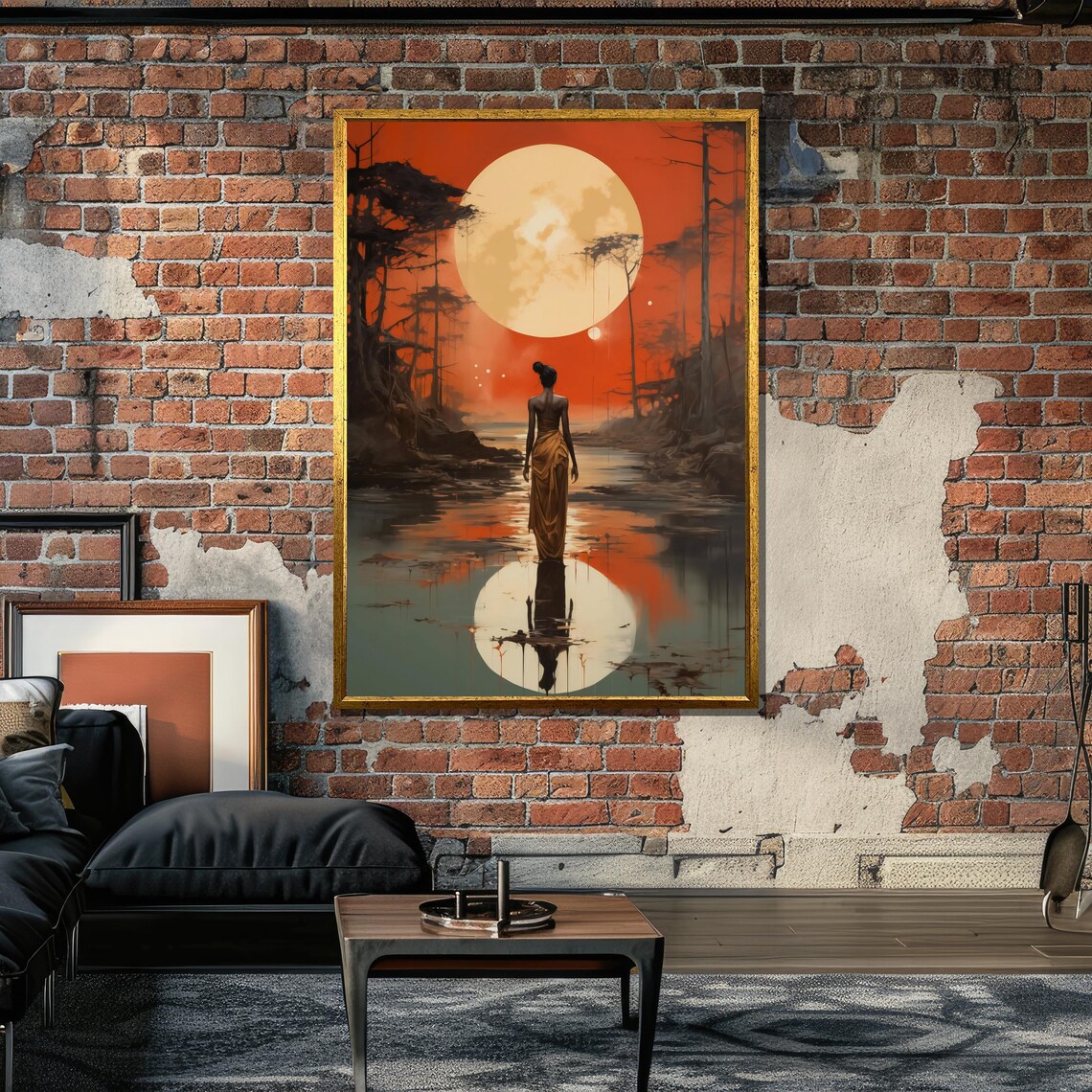 African Woman Surreal Fantasy Landscape Art Print - Image 6