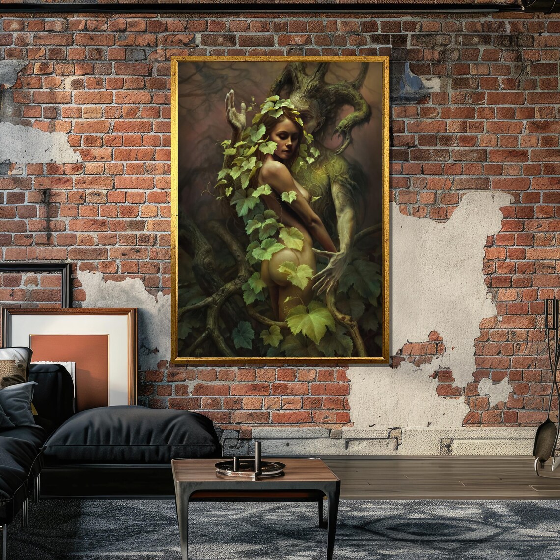 Surreal Nude Woman With Forest Spirit Fantasy Art - Image 6