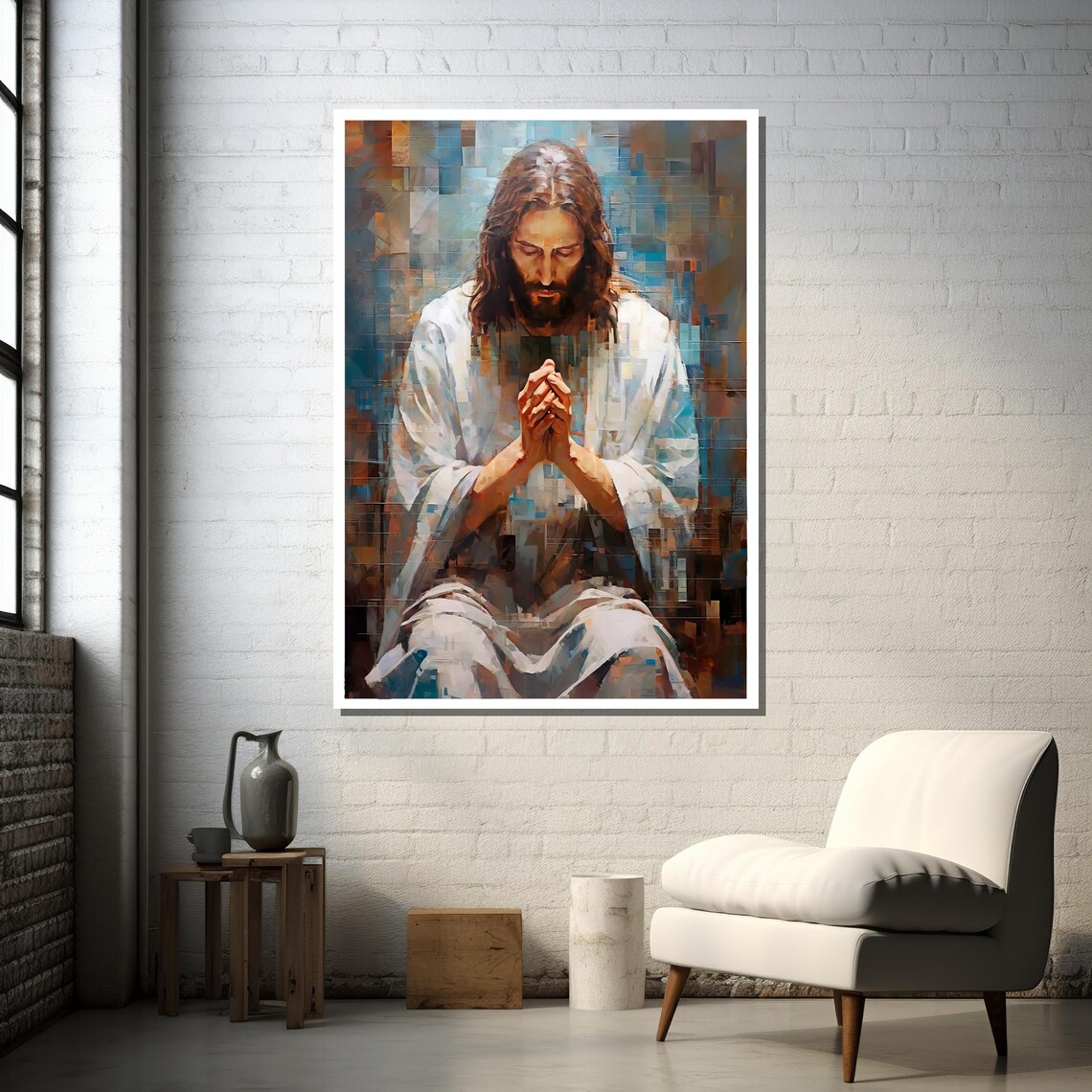 Jesus Christ Praying - Contemporary Religious Painting - Image 4
