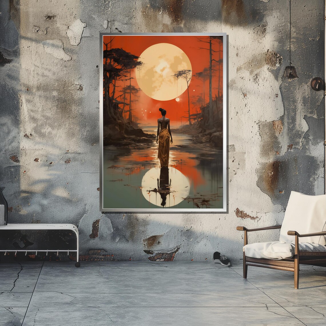 African Woman Surreal Fantasy Landscape Art Print - Image 5
