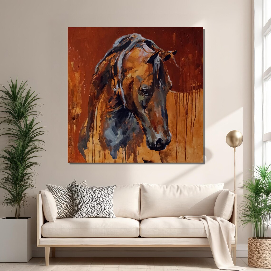 Abstract Horse Art Print, Rustic Farmhouse Decor - Image 2