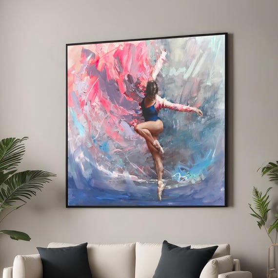 Dynamic Ballerina Print, Abstract Fluid Movement