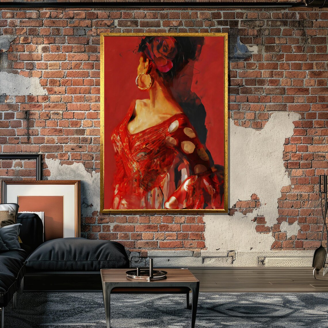 Flamenco Dancer In Red, Spanish Culture Art Print - Image 6