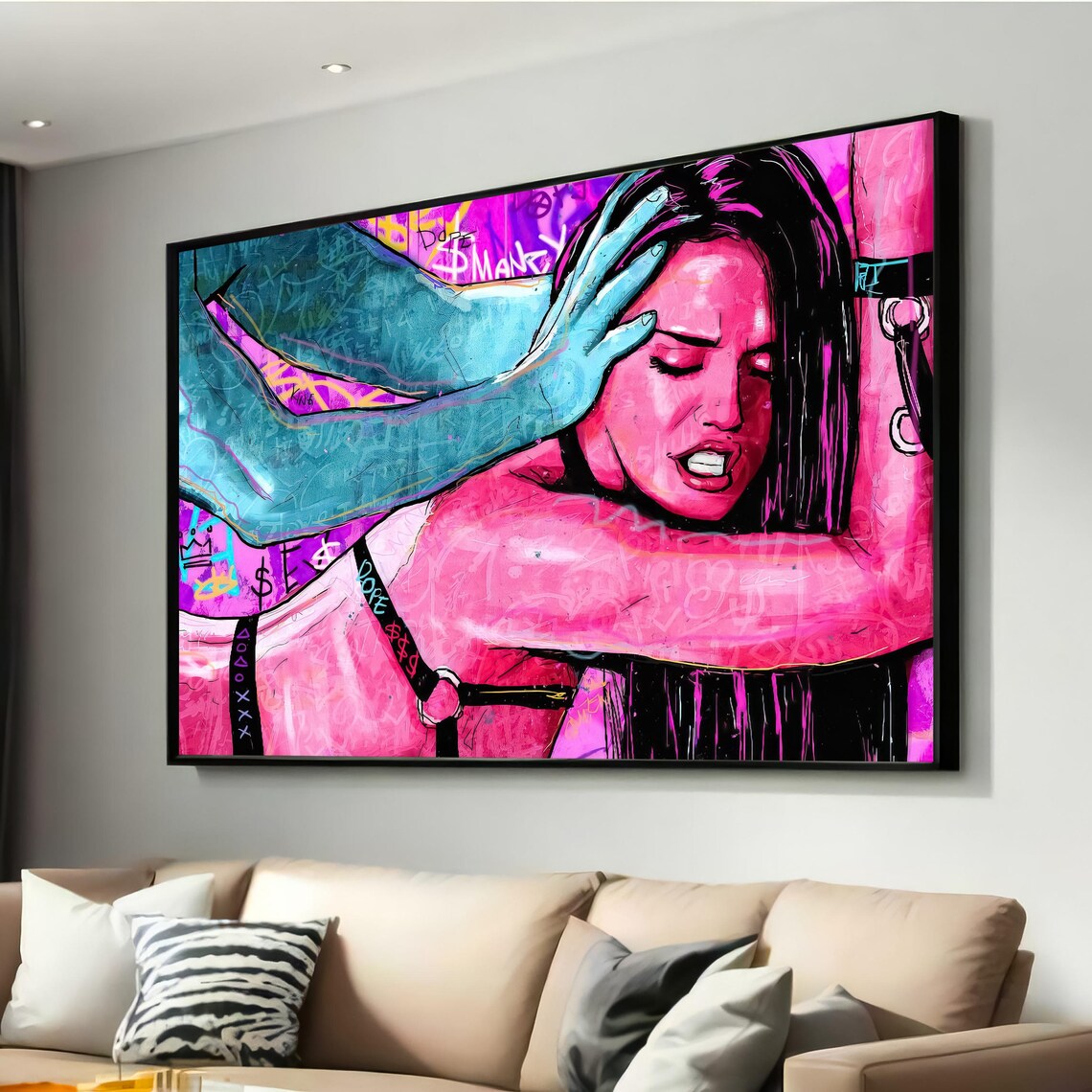 Bold Erotic Pop Art, Modern Bedroom Wall Art Print