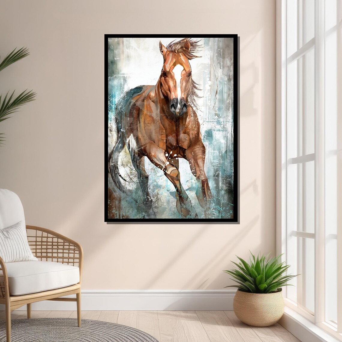 Running Horse Art Print, Abstract Animal Decor - Image 4