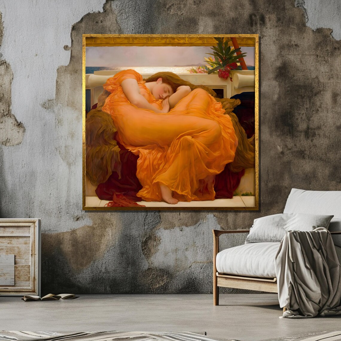 Flaming June By Frederic Leighton, Neoclassical Art Print - Image 6