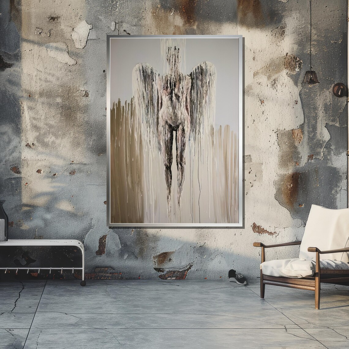Abstract Angel Art Print, Textured Modern Religious Decor - Image 5
