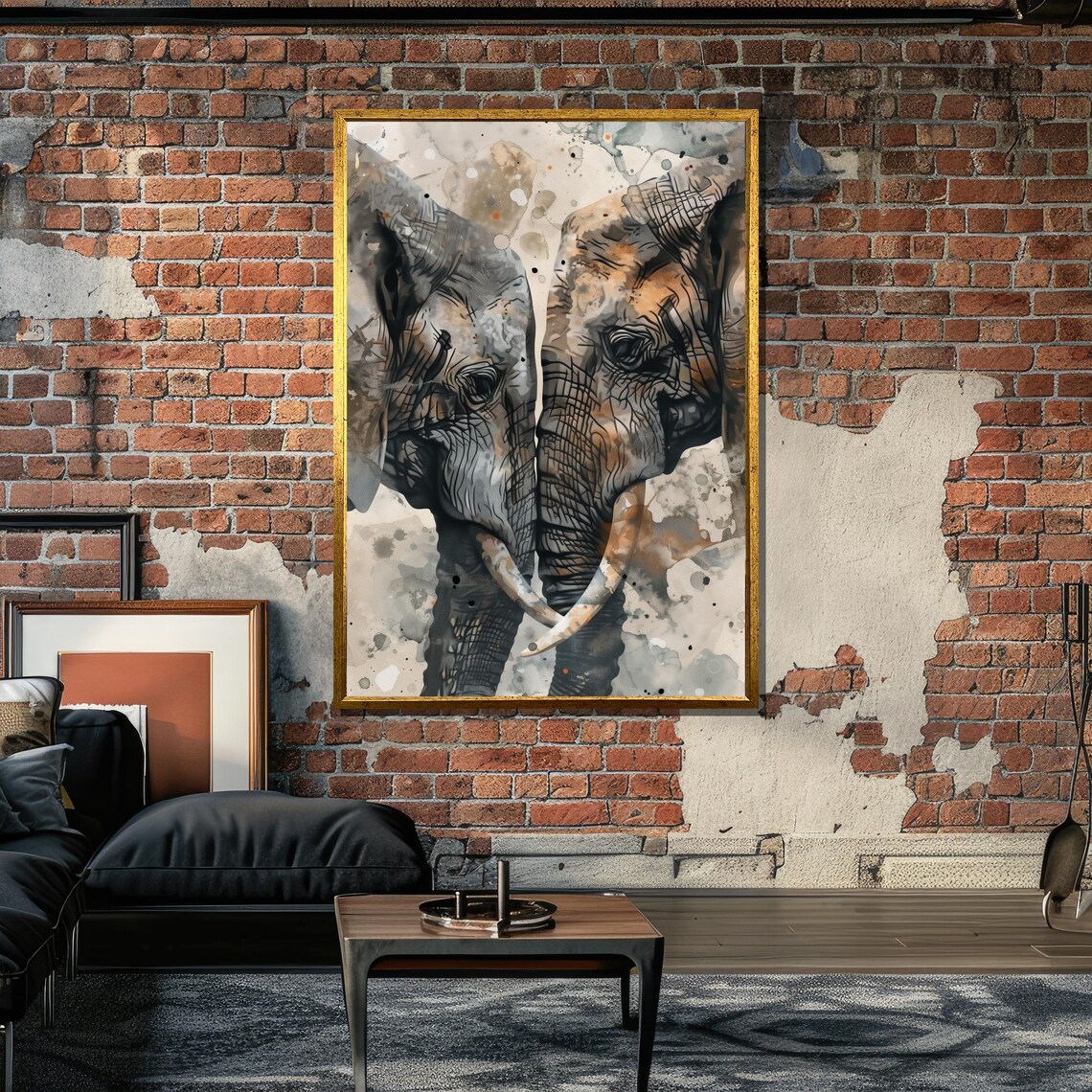 Elephant Love Watercolor Art Print, African Wildlife - Image 4