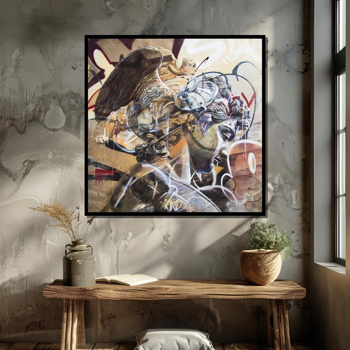 Perseus Classical Sculpture, Urban Graffiti Fusion - Image 6