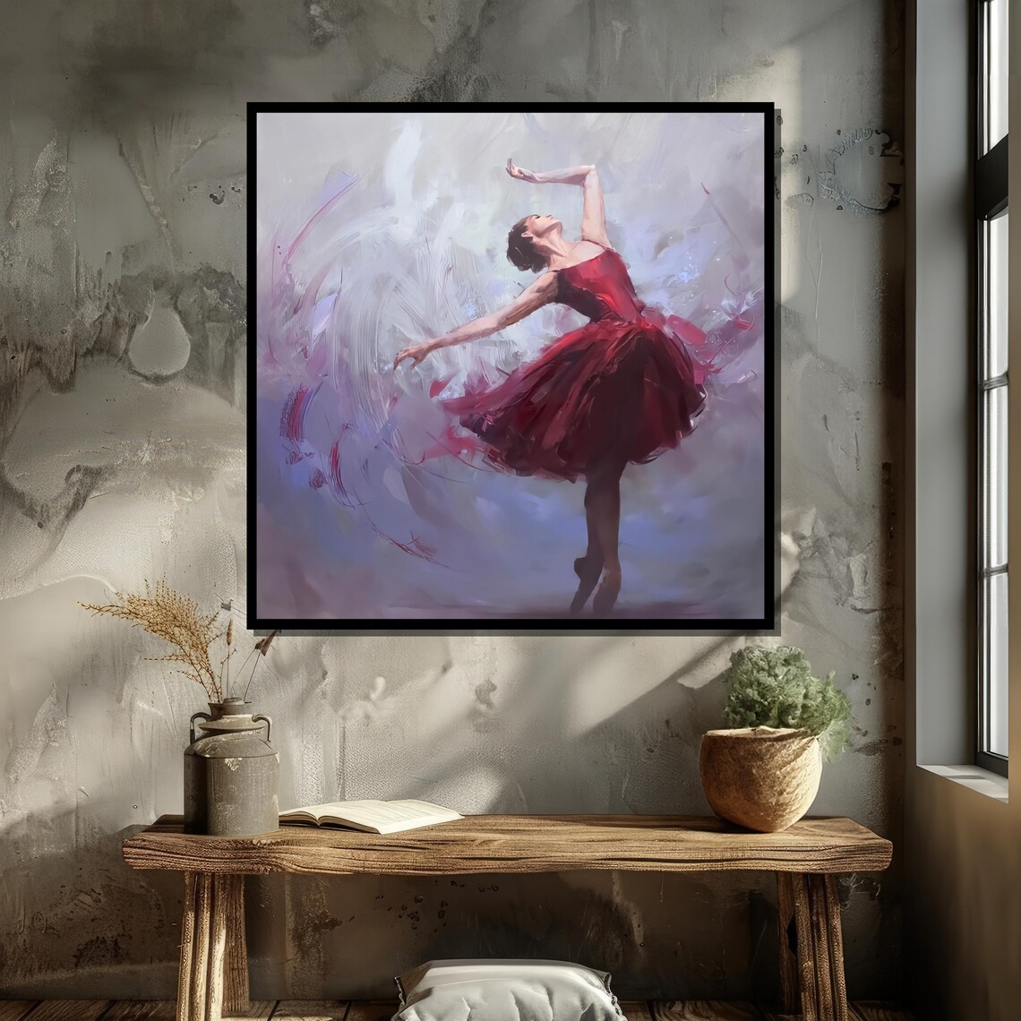 Elegant Ballerina In Red, Graceful Ballet Dance Art - Image 5