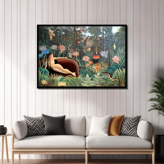 Henri Rousseau The Dream Jungle Reclining Woman Canvas Print