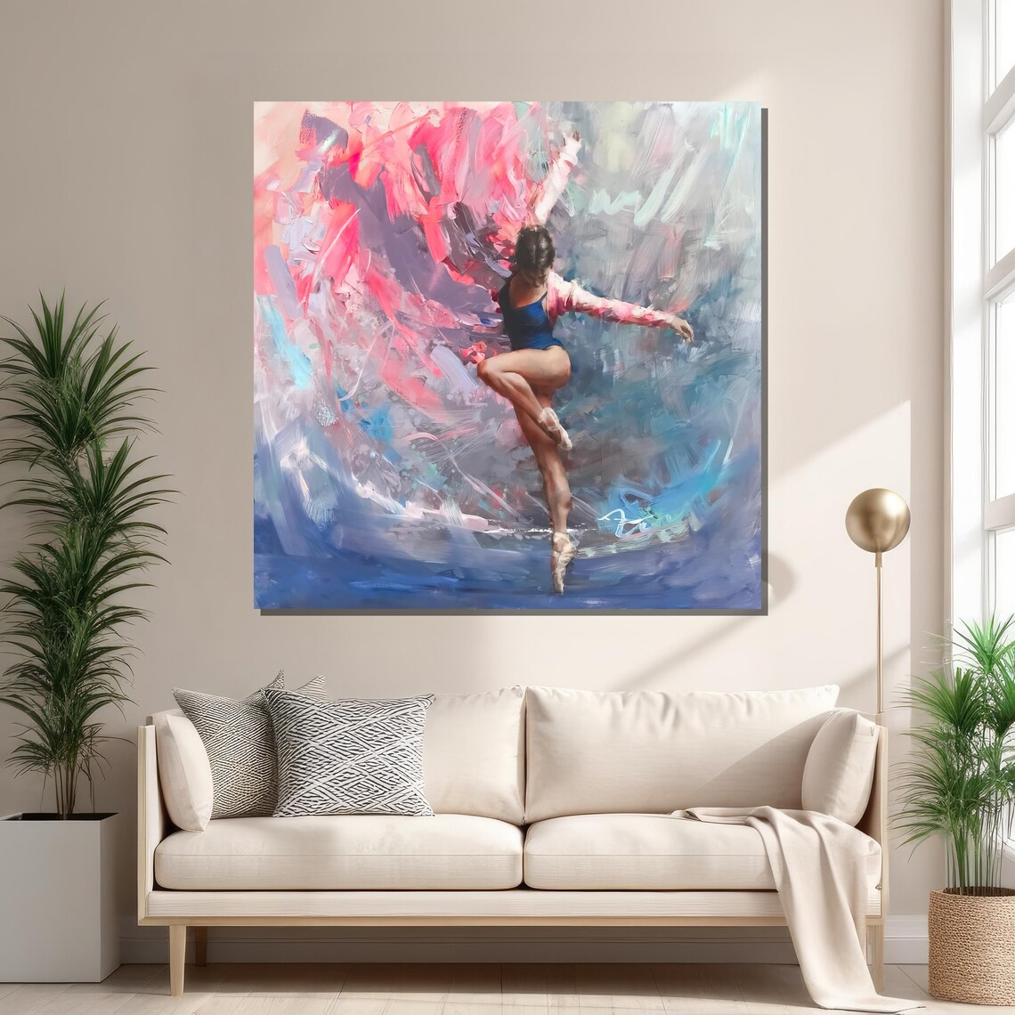 Dynamic Ballerina Print, Abstract Fluid Movement - Image 2