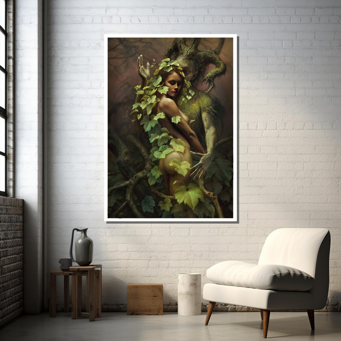 Surreal Nude Woman With Forest Spirit Fantasy Art - Image 2
