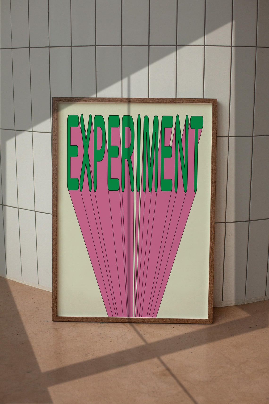 Experiment Green and Pink Retro Typography Creative Studio Poster - Image 5