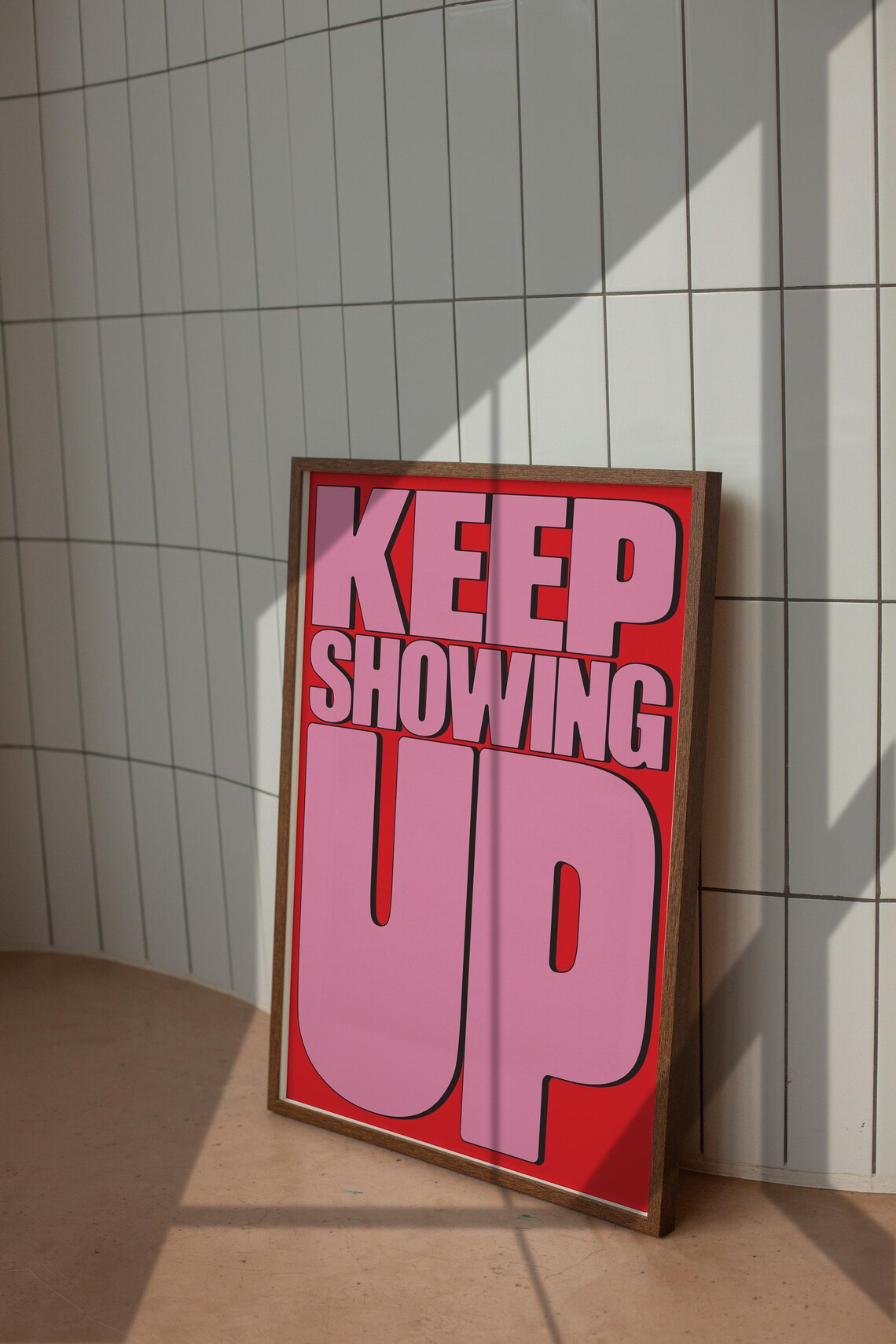 Keep Showing Up Colorful Retro Quote Art Print - Image 4