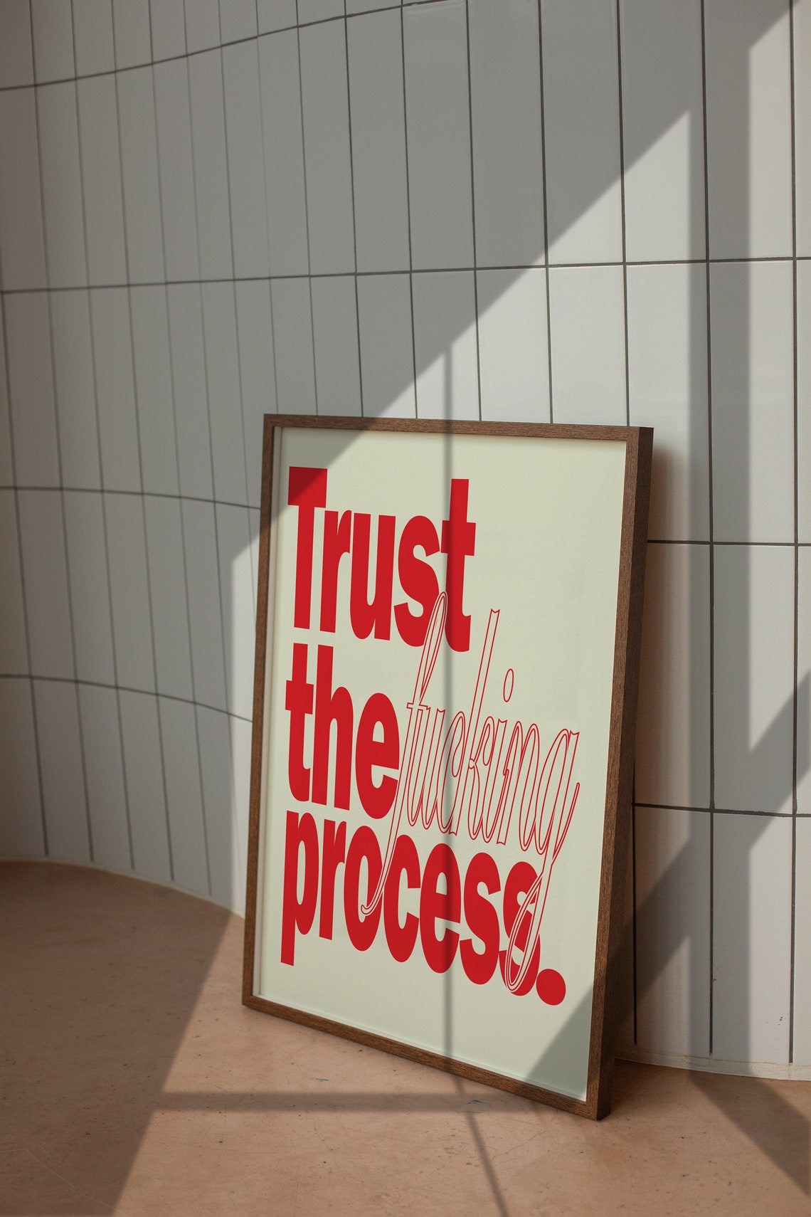 Trust the Fucking Process Red Bold Typography Motivational Poster - Image 4