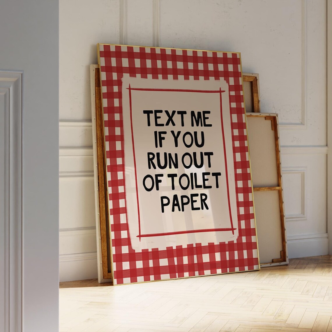 Text Me Toilet Paper Quote Print, Funny Bathroom Art
